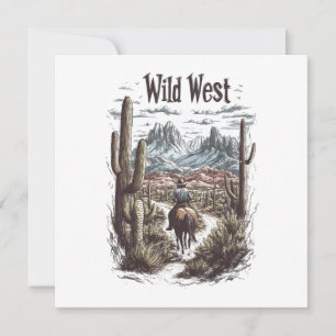 Wild West Adventure Illustration Feiertagskarte