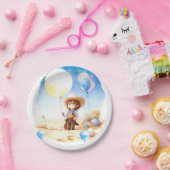 Wild West Adventure Watercolor Cowboy Baby Shower Pappteller (Party)