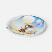 Wild West Adventure Watercolor Cowboy Baby Shower Pappteller (Schrägansicht)