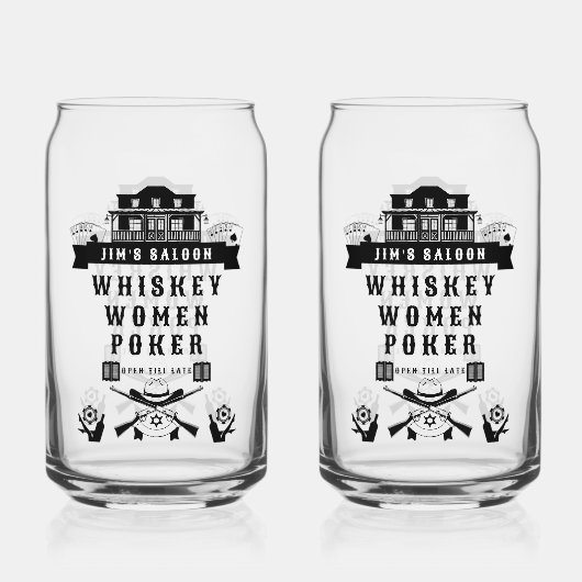 Wild West Americana Poker Dosenglas (Vorderseite)