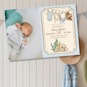 Wild West Baby Cowboy 1. Geburtstag Einladung