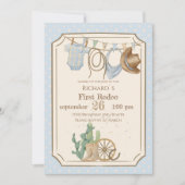 Wild West Baby Cowboy 1st Birthday Einladung (Vorderseite)