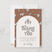 Wild West Baby Dusche Danke Karte | WESTERN (Vorderseite)