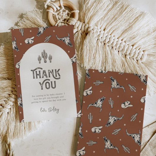 Wild West Baby Dusche Danke Karte | WESTERN