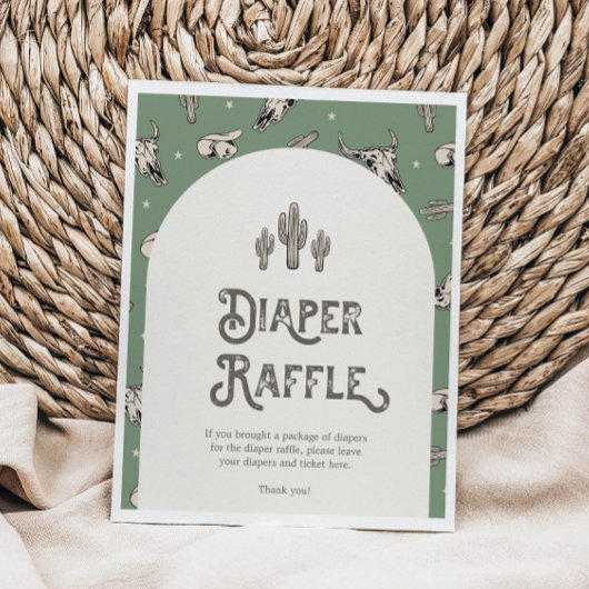 Wild West Baby Duwer Windel Raffle Sign