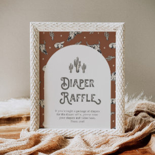 Wild West Baby Duwer Windel Raffle Sign