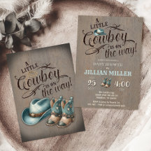 Wild West Baby Shower Cowboy Boots Einladung