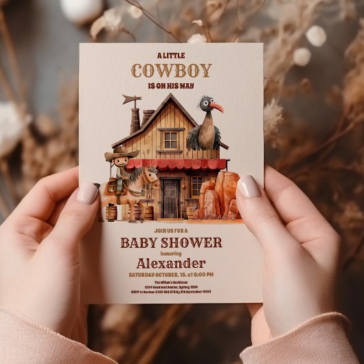 Wild West Baby Shower Einladung