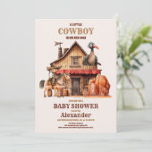 Wild West Baby Shower Einladung (Stehend Vorderseite)