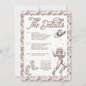 Wild West Bachelorette Letzte Rodeo Tour Einladung (Rückseite)