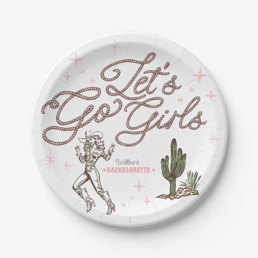 Wild West Bachelorette Letzte Rodeo Tour Pappteller (Vorderseite)
