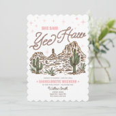 Wild West Bachelorette Yee Haw Itinerary Einladung (Stehend Vorderseite)