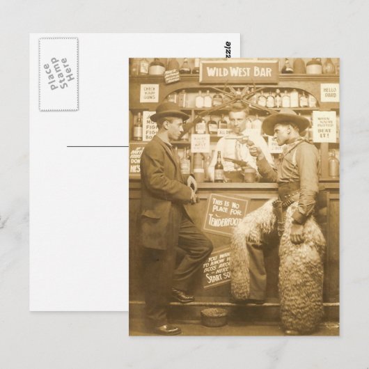 Wild West Bar Postkarte (Vorne/Hinten)