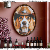 Wild West Beagle Dog In Cowboy Hat EY4 Decoupage Seidenpapier