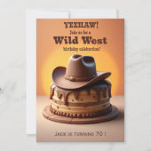 Wild West Birthday Cowboy Hat Cake Einladung (Vorderseite)