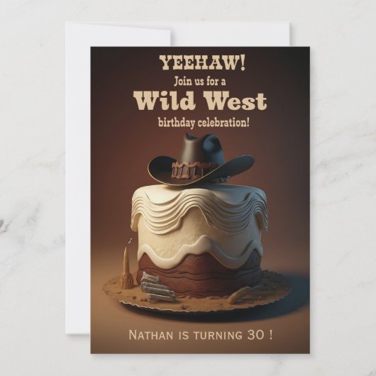 Wild West Birthday Einladung (Vorderseite)