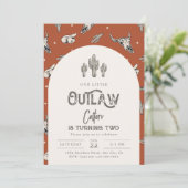 Wild West Birthday Einladung | Cowboy - Einladung (Stehend Vorderseite)