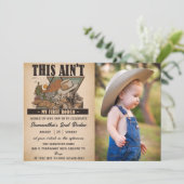 Wild West Birthday Western Cowboy Birthday Foto Einladung (Stehend Vorderseite)