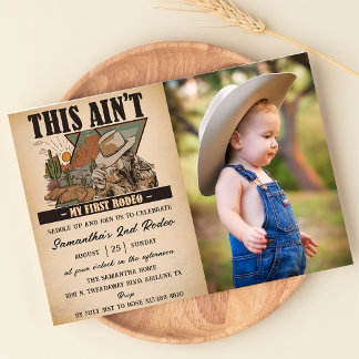 Wild West Birthday Western Cowboy Birthday Foto Einladung