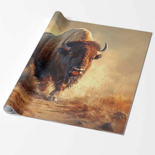 Wild West Bison Decoupage Geschenkpapier (Ungerollt)