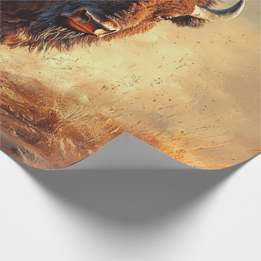 Wild West Bison Decoupage Geschenkpapier (Ecke)