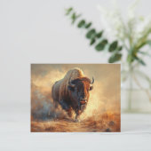 Wild West Bison Postkarte (Stehend Vorderseite)