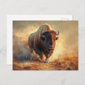 Wild West Bison Postkarte (Vorne/Hinten)