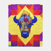 Wild West Bison quilt like Design Fleecedecke (Vorderseite)