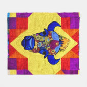 Wild West Bison quilt like Design Fleecedecke (Vorderseite (Horizontal))