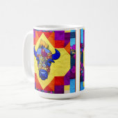 Wild West Bison quilt like Design Kaffeetasse (Vorderseite Links)
