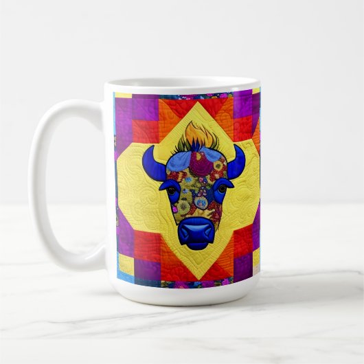 Wild West Bison quilt like Design Kaffeetasse (Links)