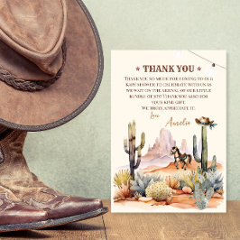 Wild West Boy Ein kleiner Cowboy Rustic Baby Dusch Dankeskarte