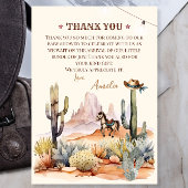 Wild West Boy Ein kleiner Cowboy Rustic Baby Dusch Dankeskarte