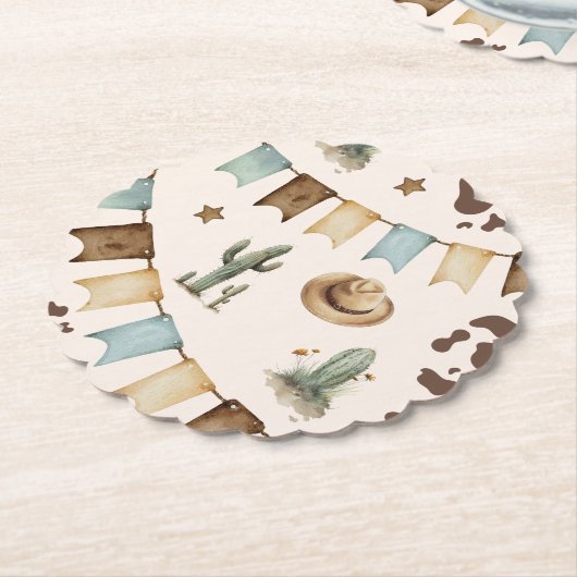 Wild West Boy First Rodeo Party Untersetzer (angewinkelt)