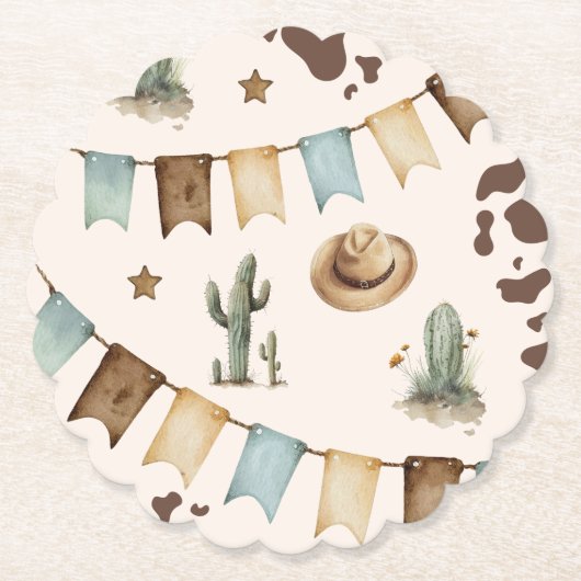 Wild West Boy First Rodeo Party Untersetzer (Vorderseite)