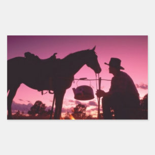 Wild West Camping Rechteckiger Aufkleber