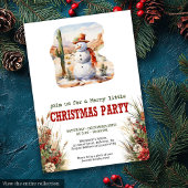 Wild West Christmas party editable invitation card Einladung