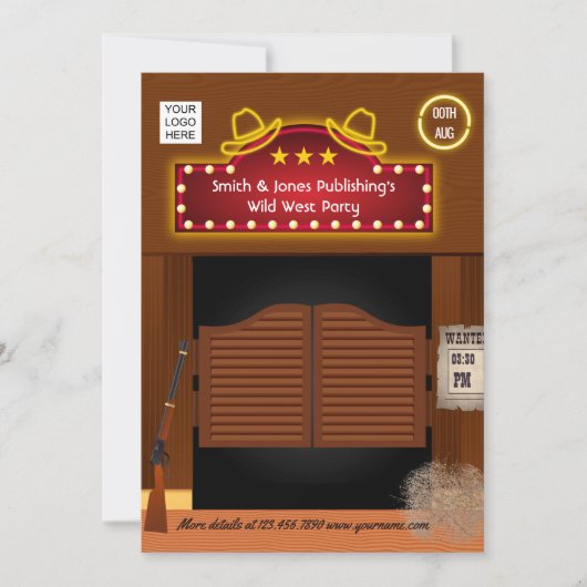 Wild West Corporate Funktion - Einladung (Vorderseite)