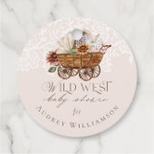 Wild West Country Western Floral Wagon Babydusche Geschenkanhänger (Rückseite)