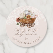 Wild West Country Western Floral Wagon Babydusche Geschenkanhänger (Vorderseite)