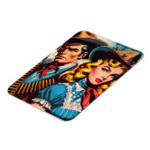 Wild West Couple Retro Comic Magnet (Linke Seite)