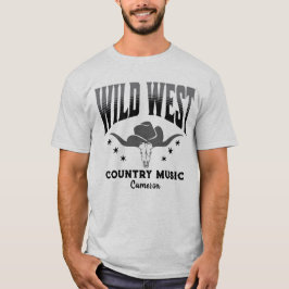 Wild West Cow Cowboy Hat Country Music T - Shirt