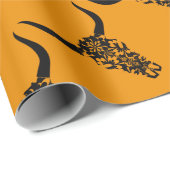 wild-west-cow-skull-horns-black-white-vector-clip- geschenkpapier (Rolleneckpunkt)