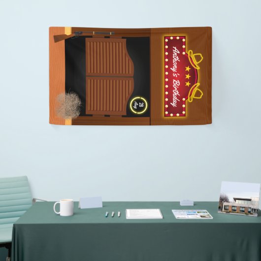 Wild West Cowboy als Geburtstag Banner (Messeveranstaltung)