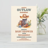 Wild West Cowboy Baby Shower Einladung (Stehend Vorderseite)