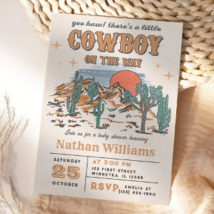 Wild West Cowboy Baby Shower Party Einladung
