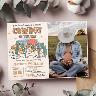 Wild West Cowboy Baby Shower Party Foto Einladung