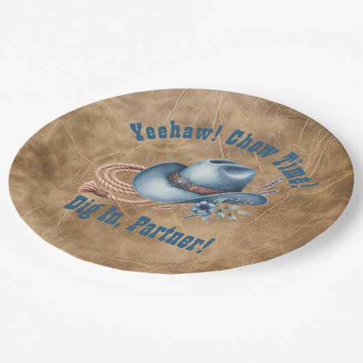 Wild West Cowboy Birthday Pappteller (Schrägansicht)