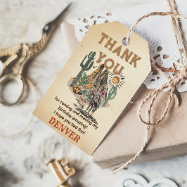 Wild West Cowboy Birthday Party Danke für Gi Geschenkanhänger