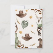 Wild West Cowboy Birthday Party Dankeskarte (Rückseite)